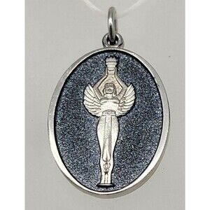 Balfour Angel Wings Torch Charm Pendant Victory Silver Tone Gray Sorority Vtg.